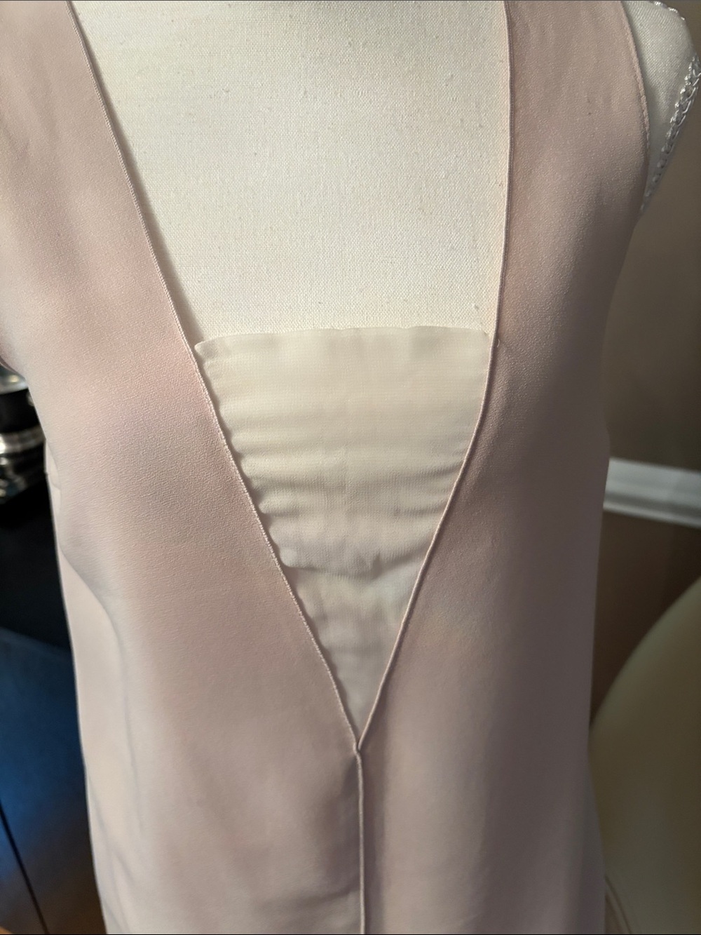 Zara Pale Blush V-Neck Mini Dress - Picture 6 of 6